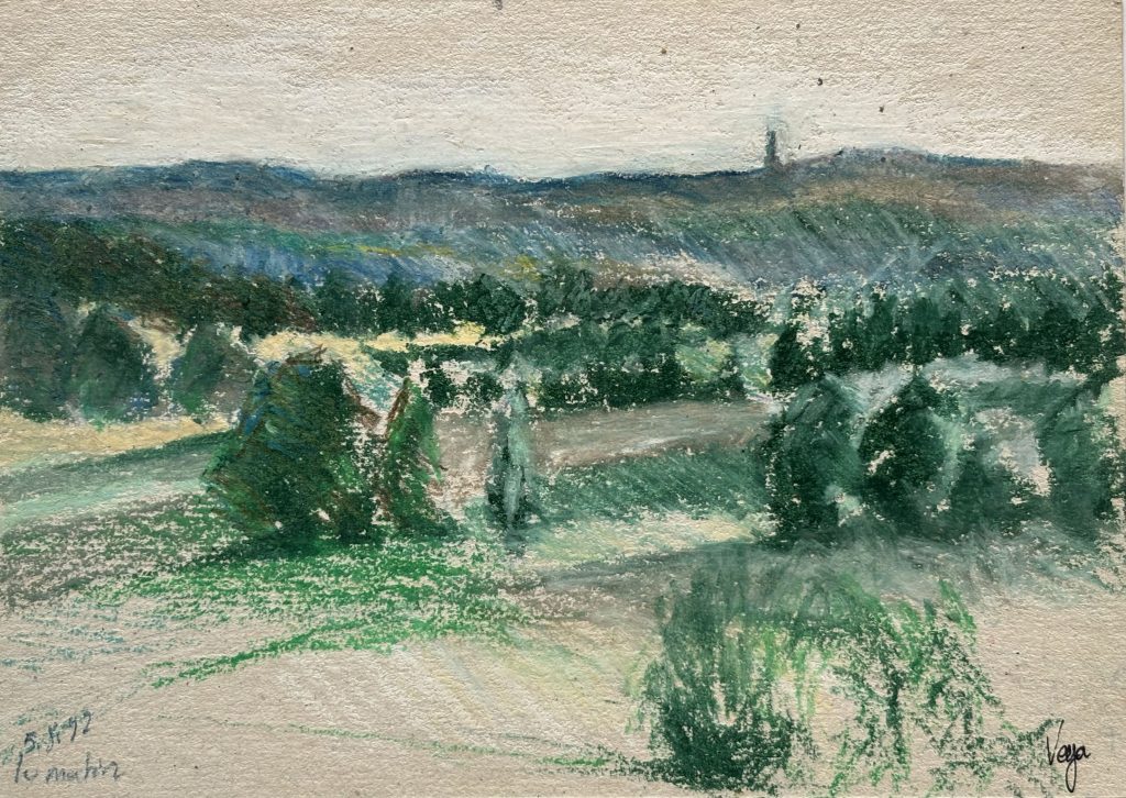 Paysage
Craie grasse sur papier teinté format Format A5