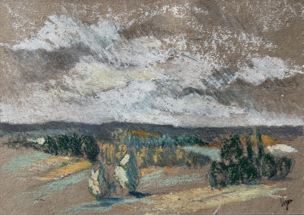 Paysage
Craie grasse sur papier teinté format Format A5