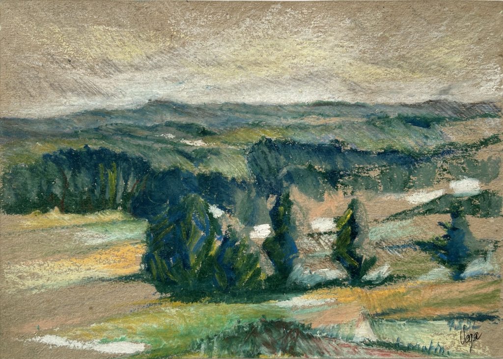 Paysage
Craie grasse sur papier teinté format Format A5