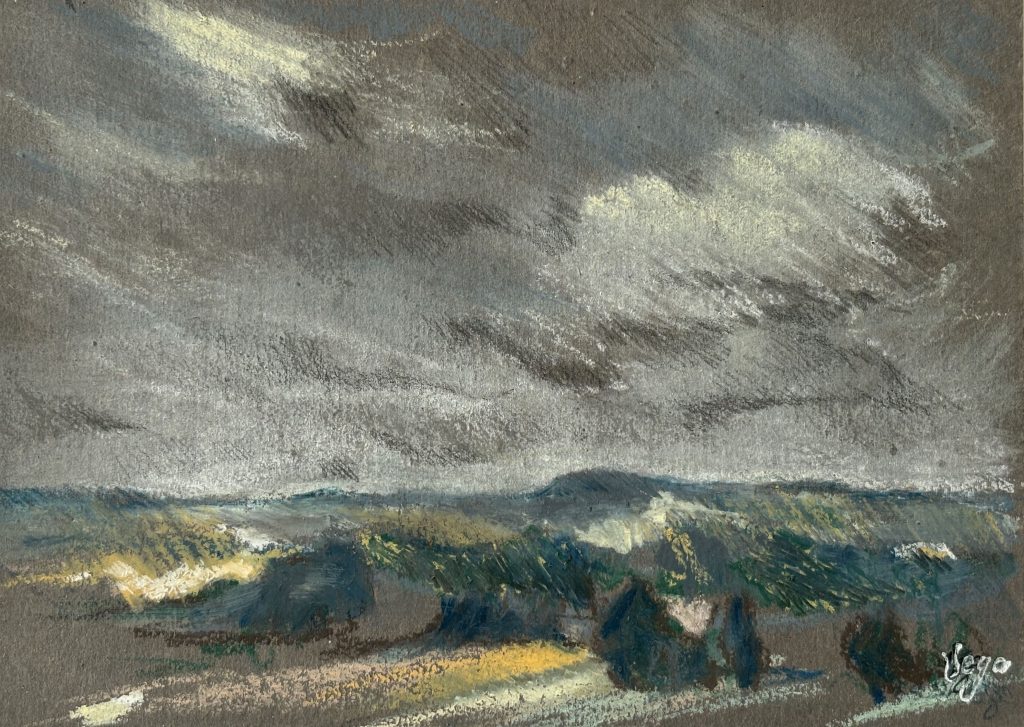 Paysage
Craie grasse sur papier teinté format Format A5
