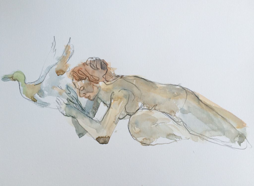 Femme au canard
Aquarelle sur papier
42X29,7